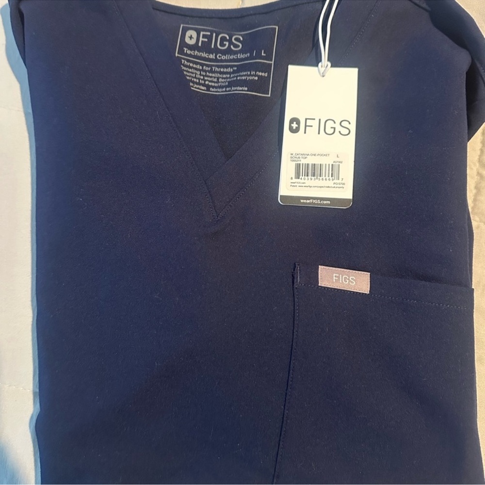 Figs Deep Blue Medical Scrub Top